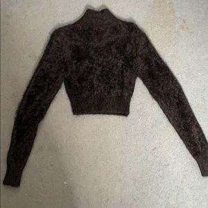 FashionNova Fuzzy Turtleneck Crop Top